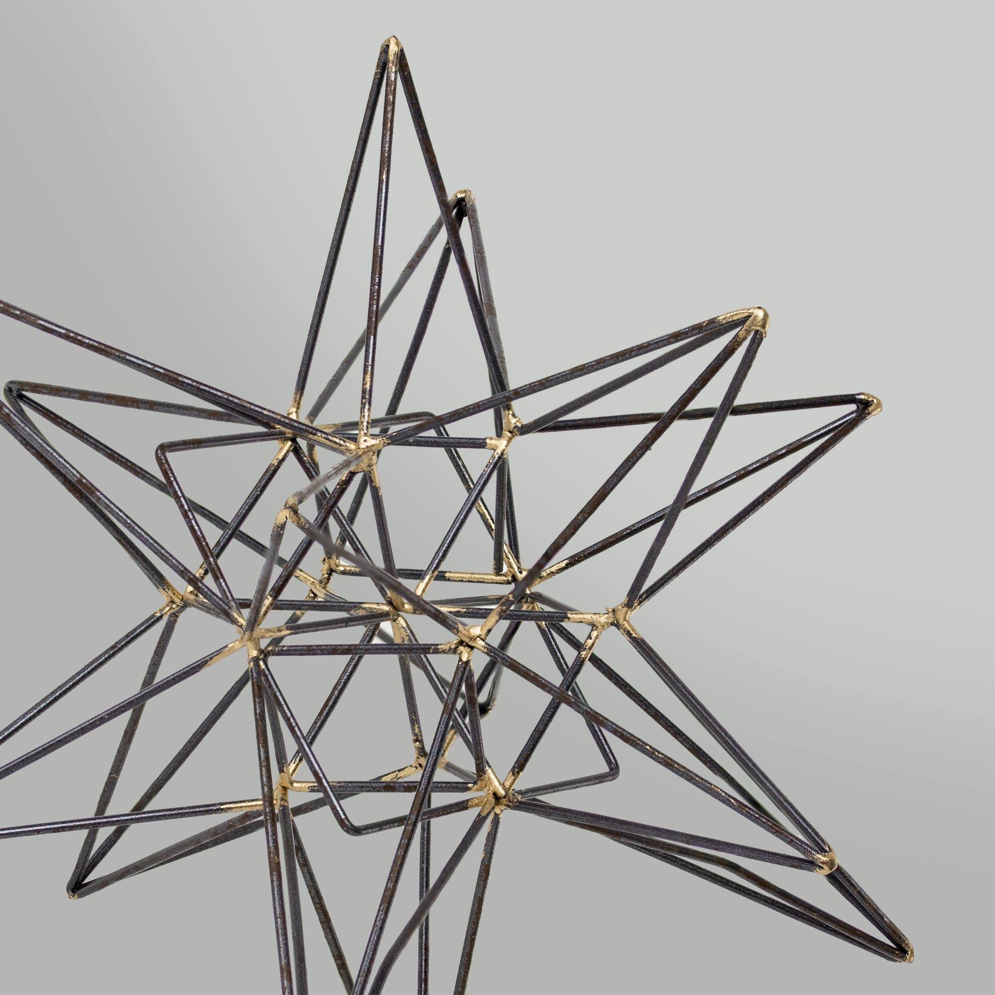 10" Gunmetal & Gold Metal Star Figurine